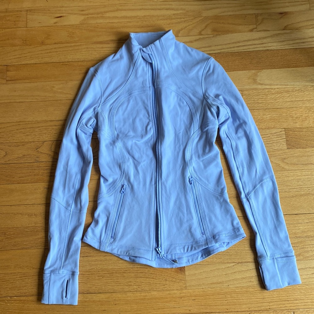 Periwinkle Blue Zip Up Running Sweatshirt.